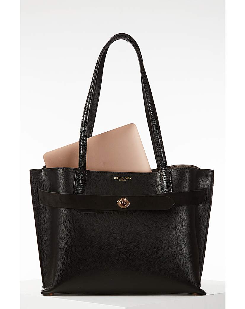 New In - Luella Grey Oriana Black Laptop Tote