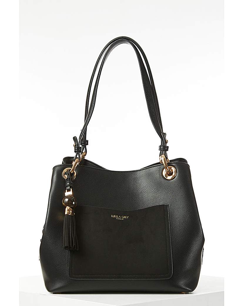 New In - Luella Grey Sienna Black Hobo Tote