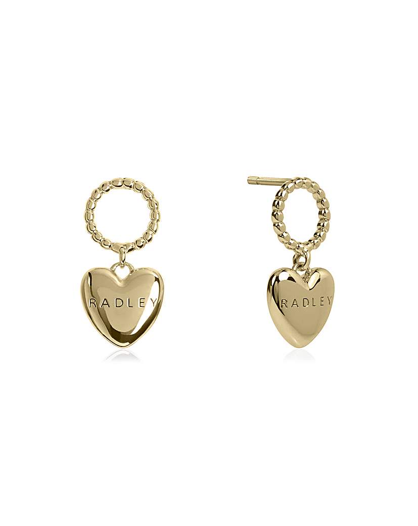 New In - Radley 18ct Gold Plated Heart Earrings