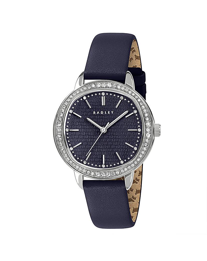 New In - Radley Silver Stone Set Ink Strap Watch