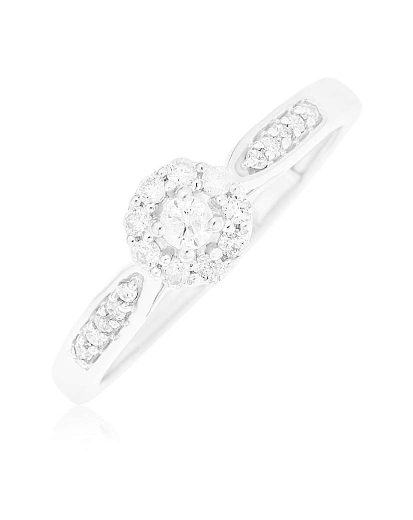 9ct White Gold 0.25 Carat Diamond Ring