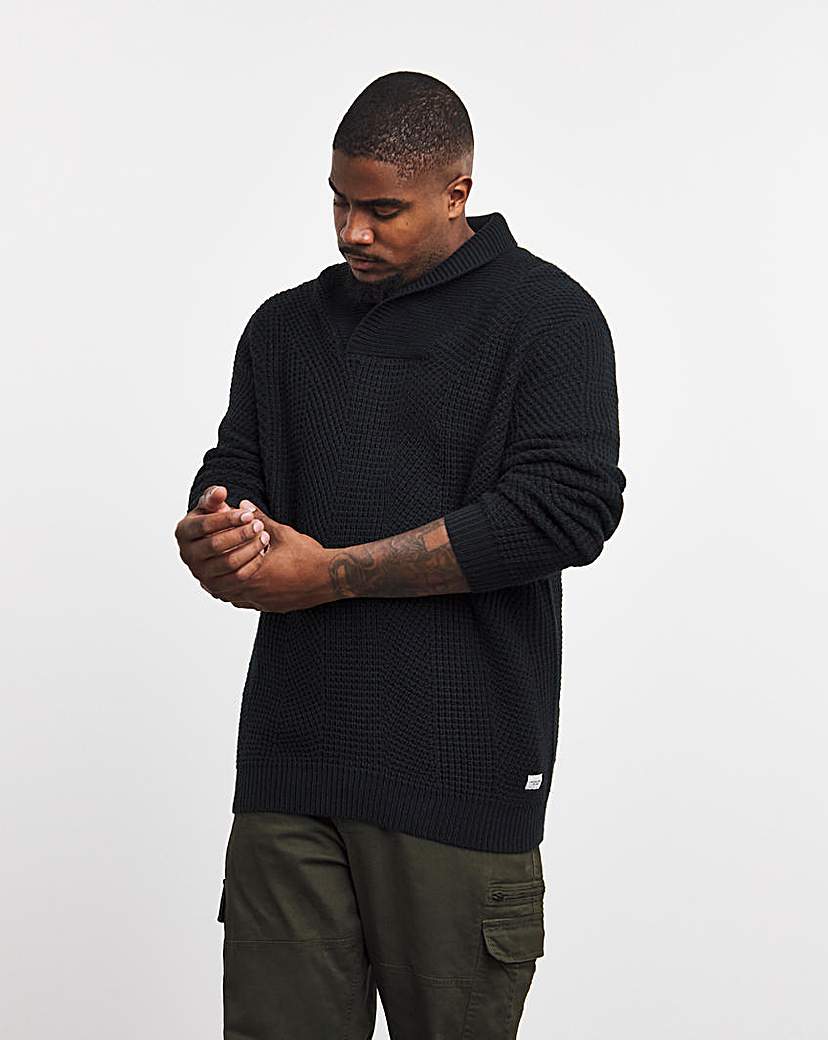 Jack & Jones Shawl Neck Jumper - Navy Blazer