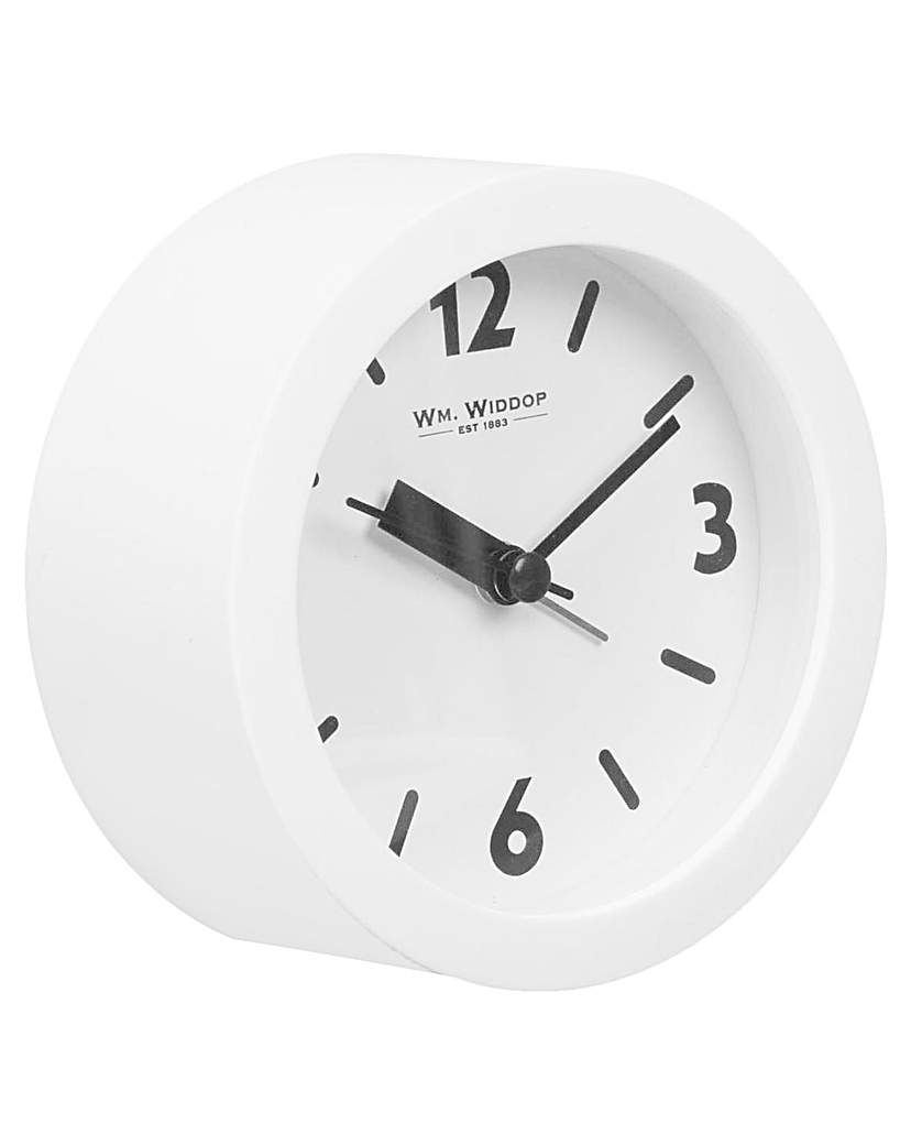Wm WIDDOP Round Alarm Clock White