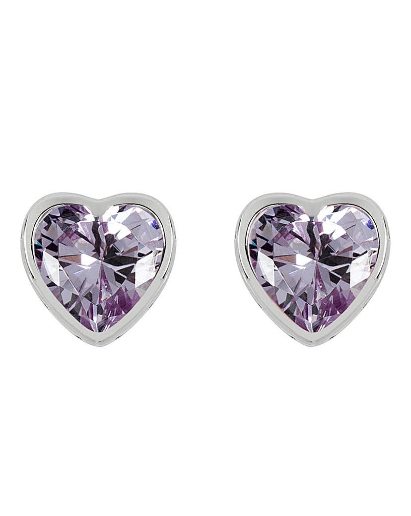 Radley Silver Amethyst Heart Earrings