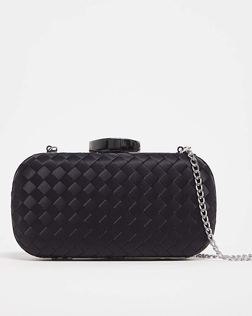 Satin Woven Clutch Bag