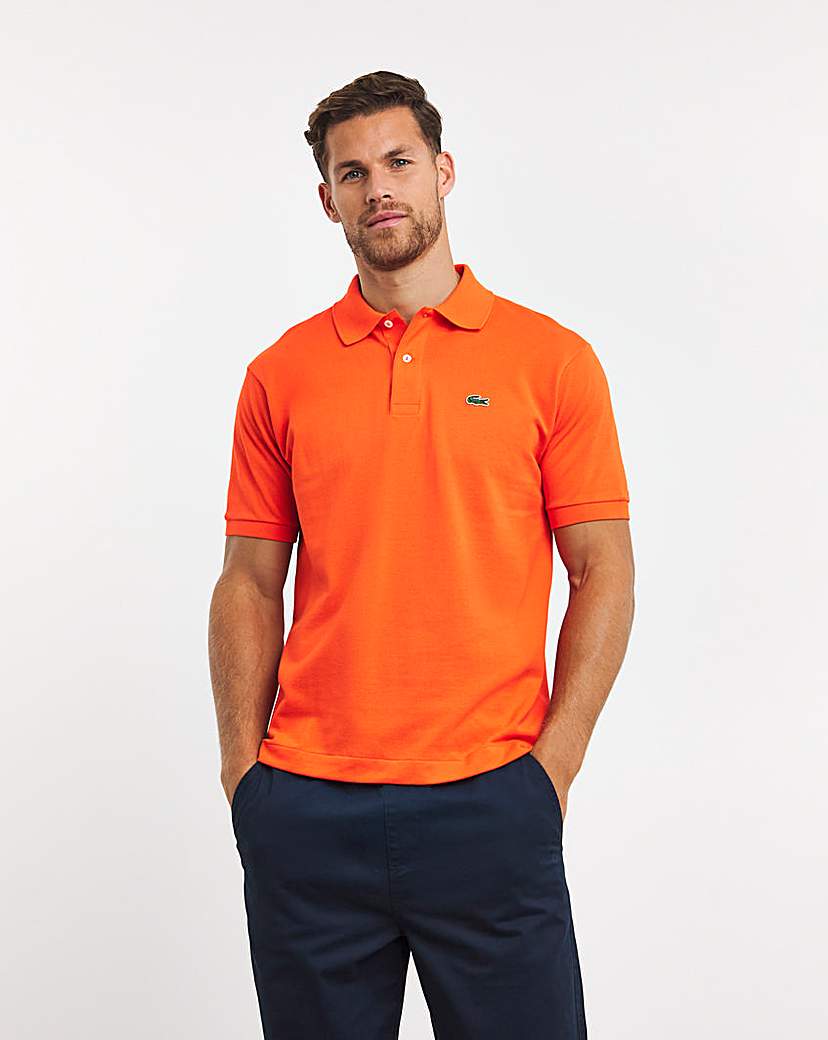 lacoste orange classic short sleeve polo
