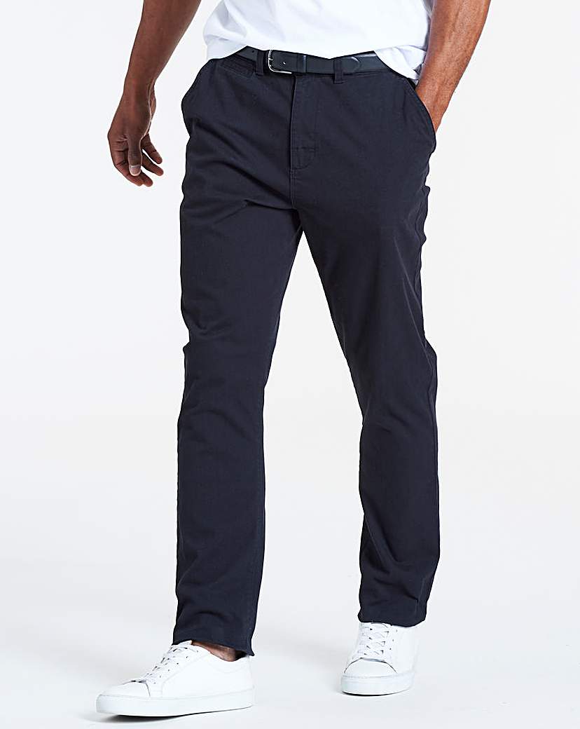 Image of Black Smart Belted Chinos