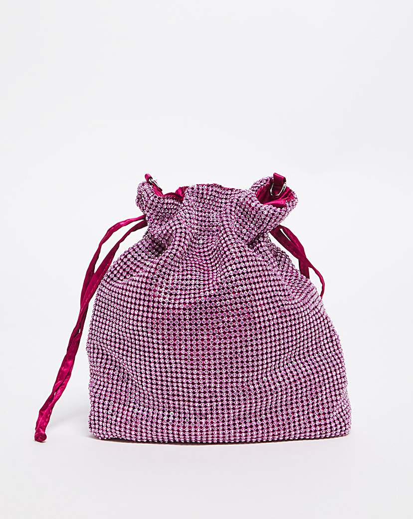 Image of Pink Diamante Pouch Bag