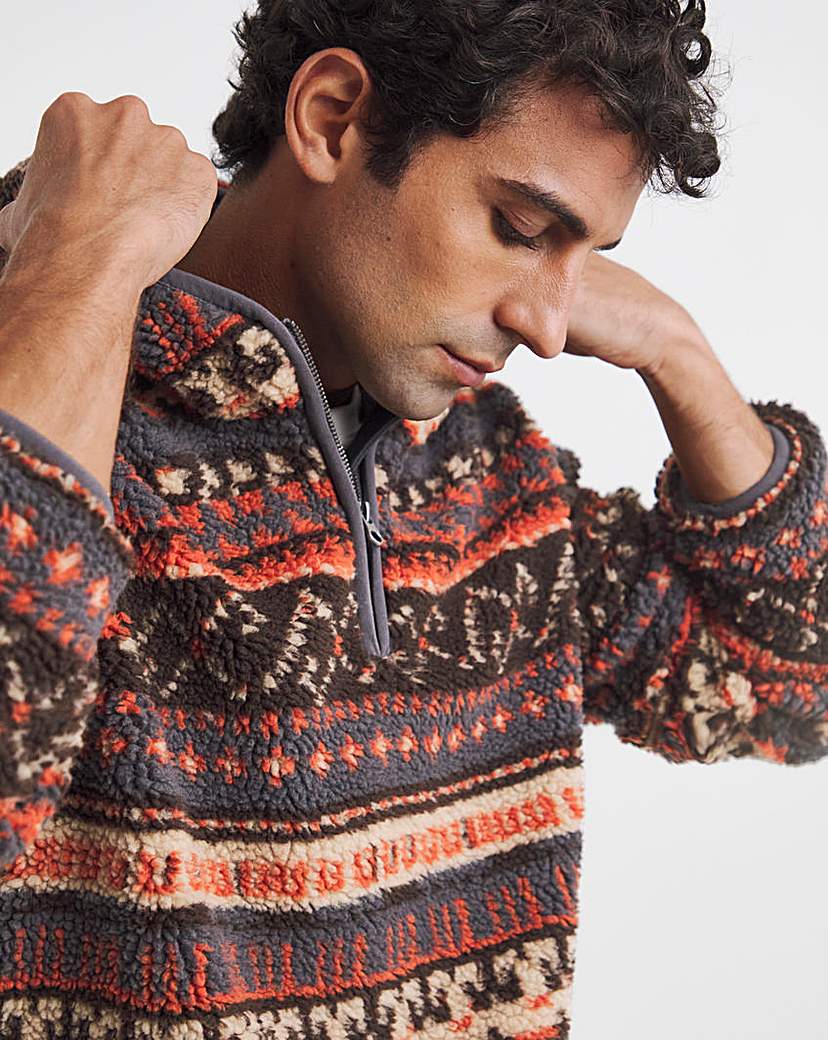 New In - Joe Browns Aztec Borg Overhead Hoodie