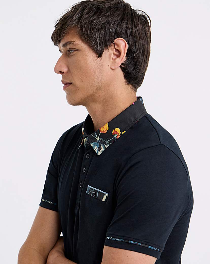 New In - Joe Browns Woven Collar Polo