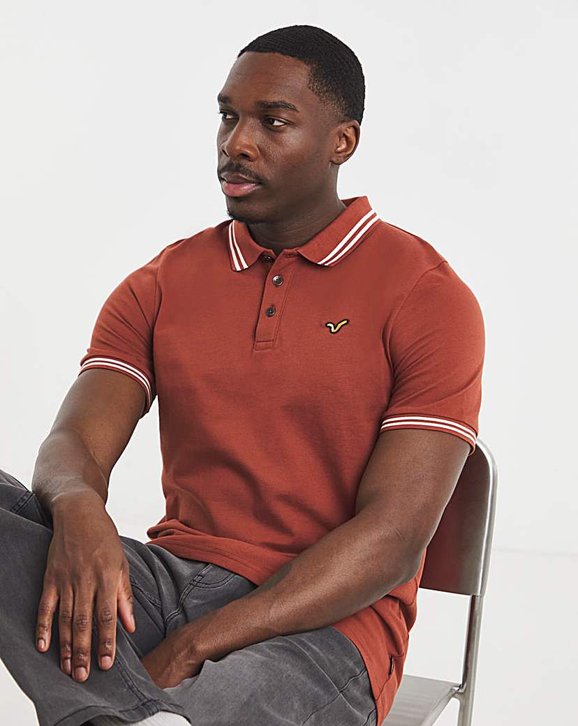 Voi Storm Tipped Polo Shirt Long Burgundy …
