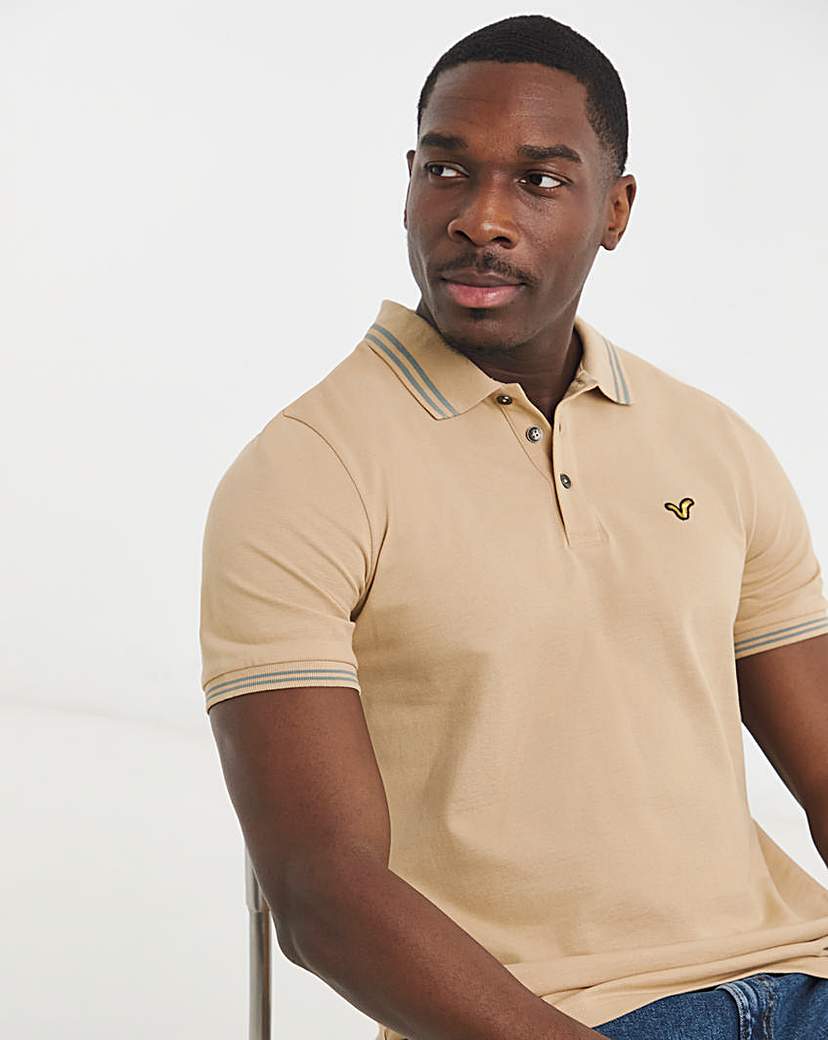Voi Storm Tipped Polo Shirt Long Stone …