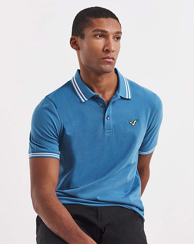 Voi Storm Tipped Polo Shirt Long Blue …
