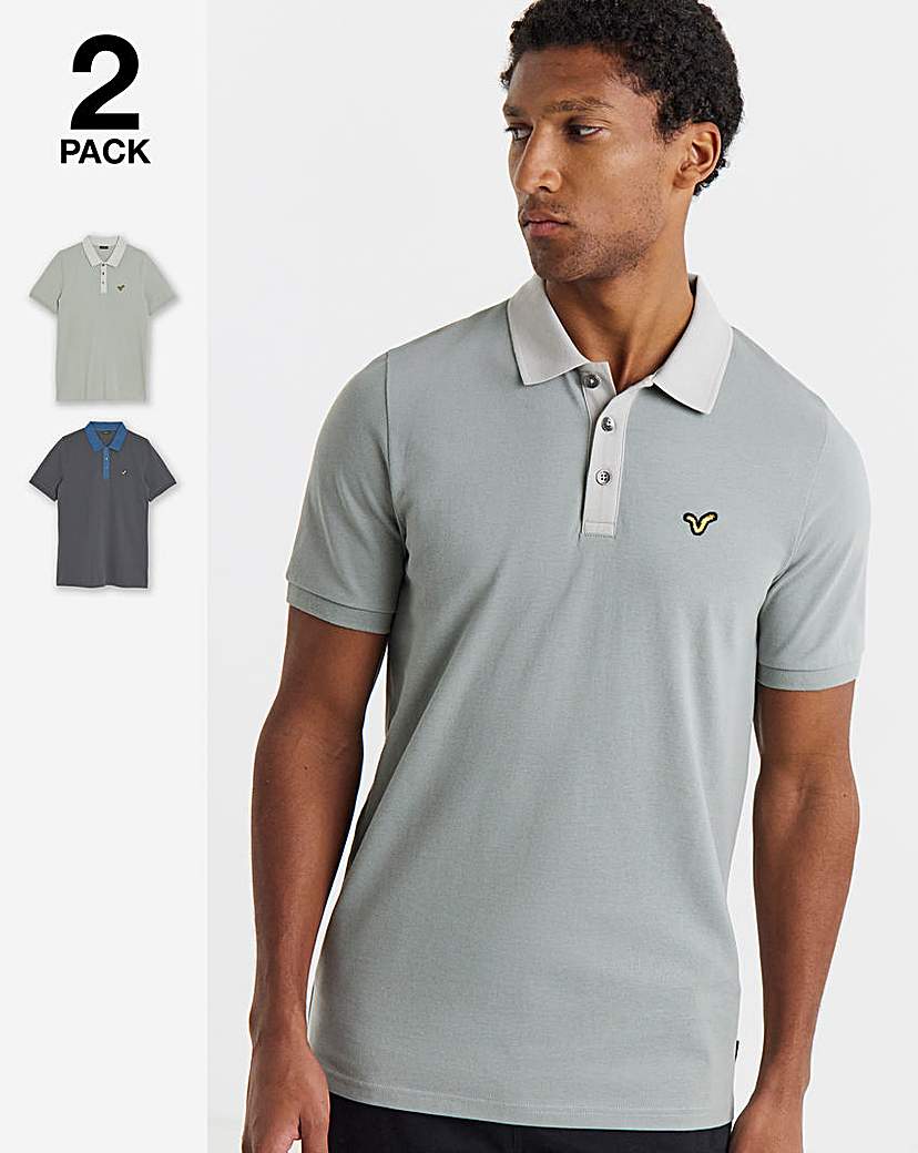 Voi 2 Pack Contrast Collar Pique Polos