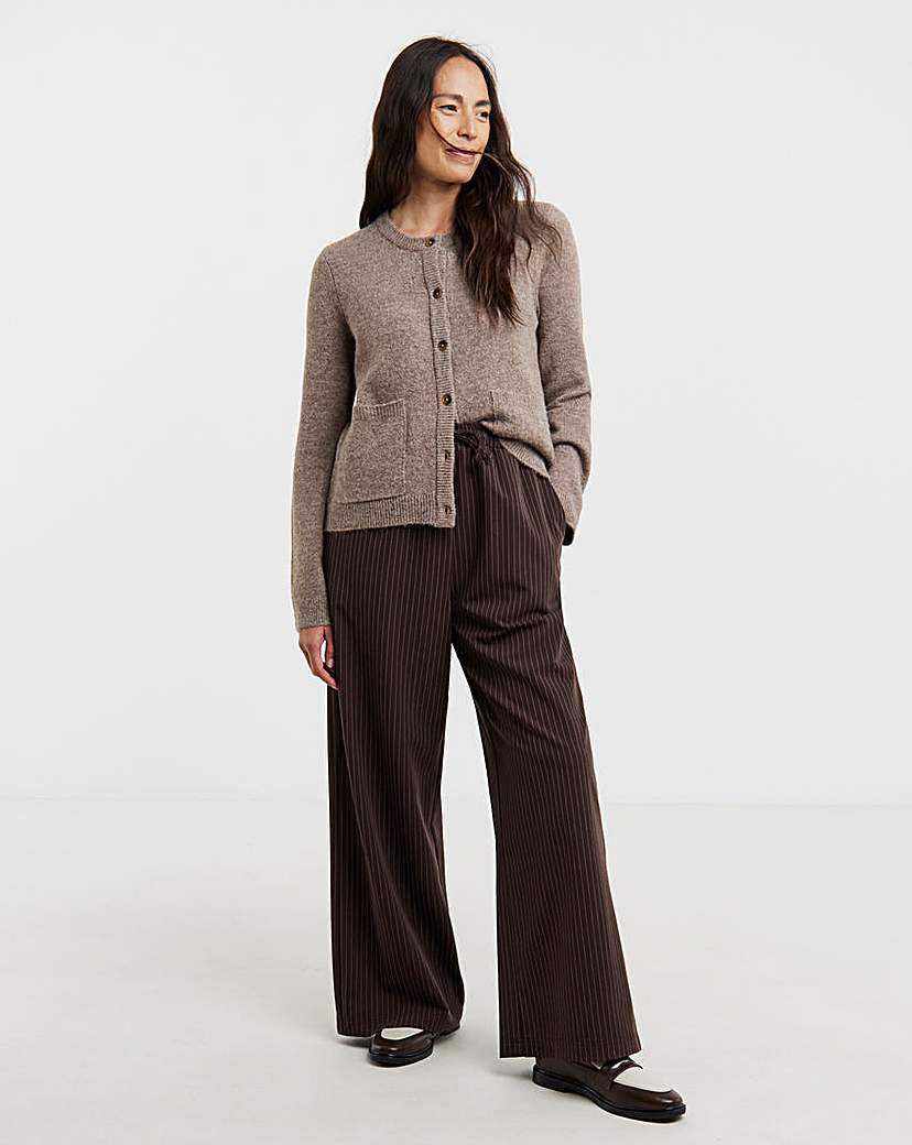 SPONGE CREW NECK CARDIGAN