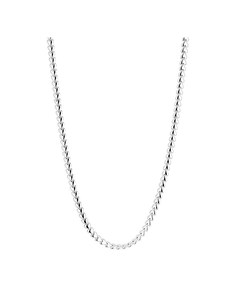 Simply Silver Heart Row Allway Necklace