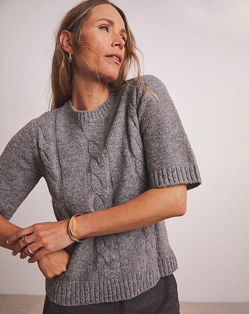 New In - ANTHOLOGY CABLE KNIT SHORT SLEEVE JUMPER