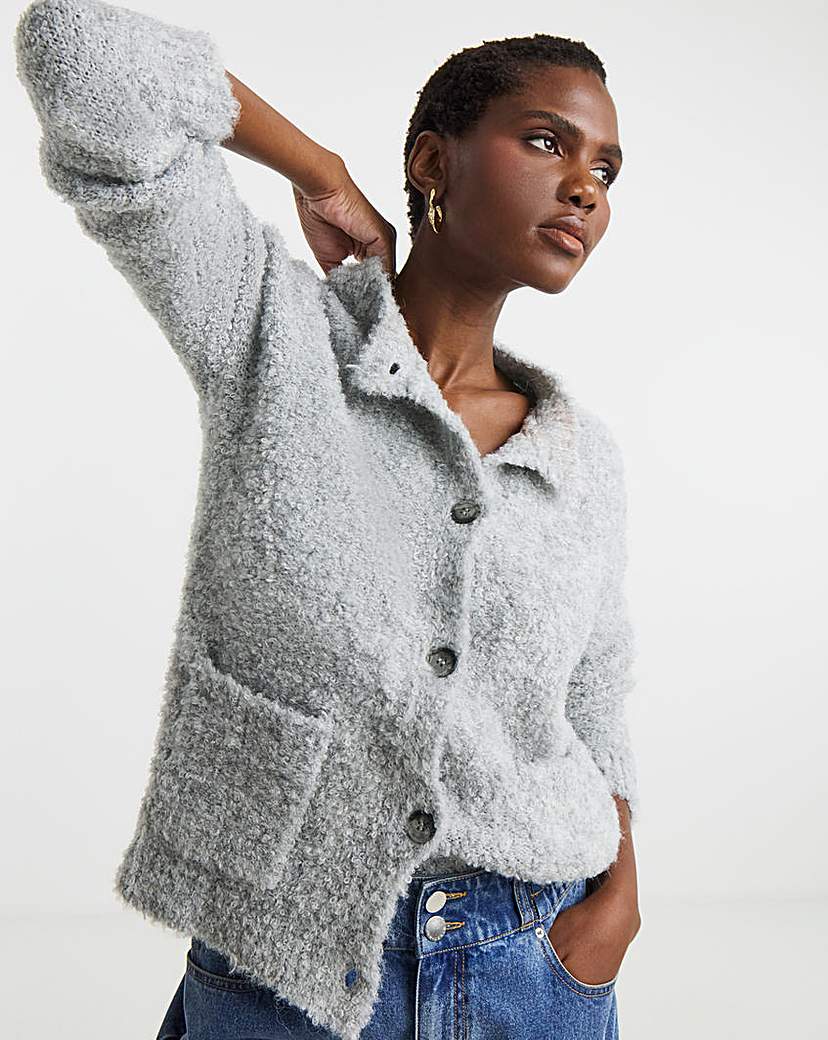 ジャケット・アウター ANDMARY Mary knit cowichan gray ANDMARY】Mary