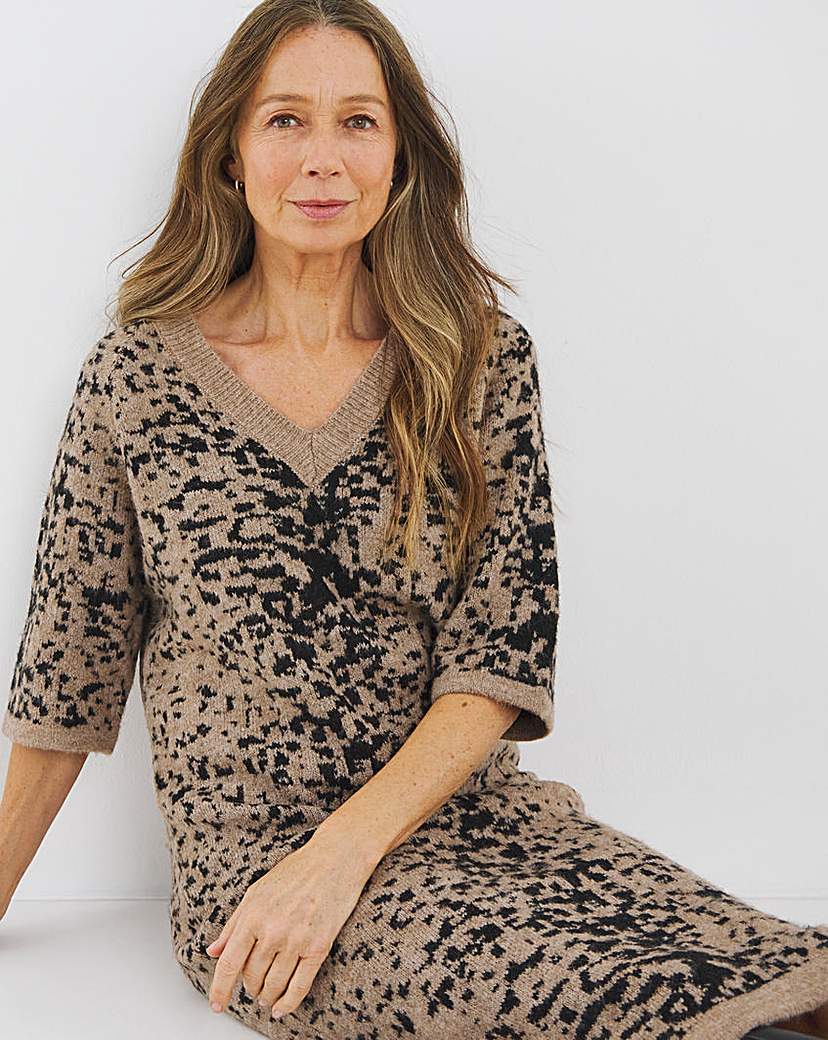 V Neck Animal Dress