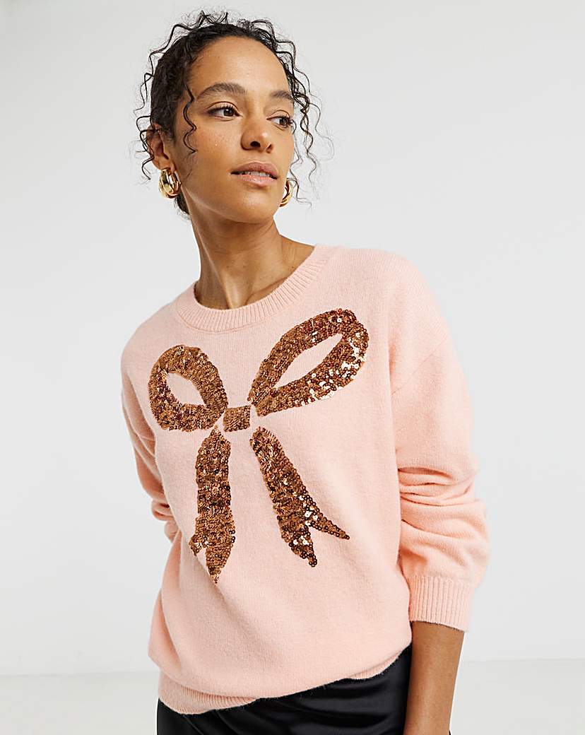 New In - Sequin Bow Jumper