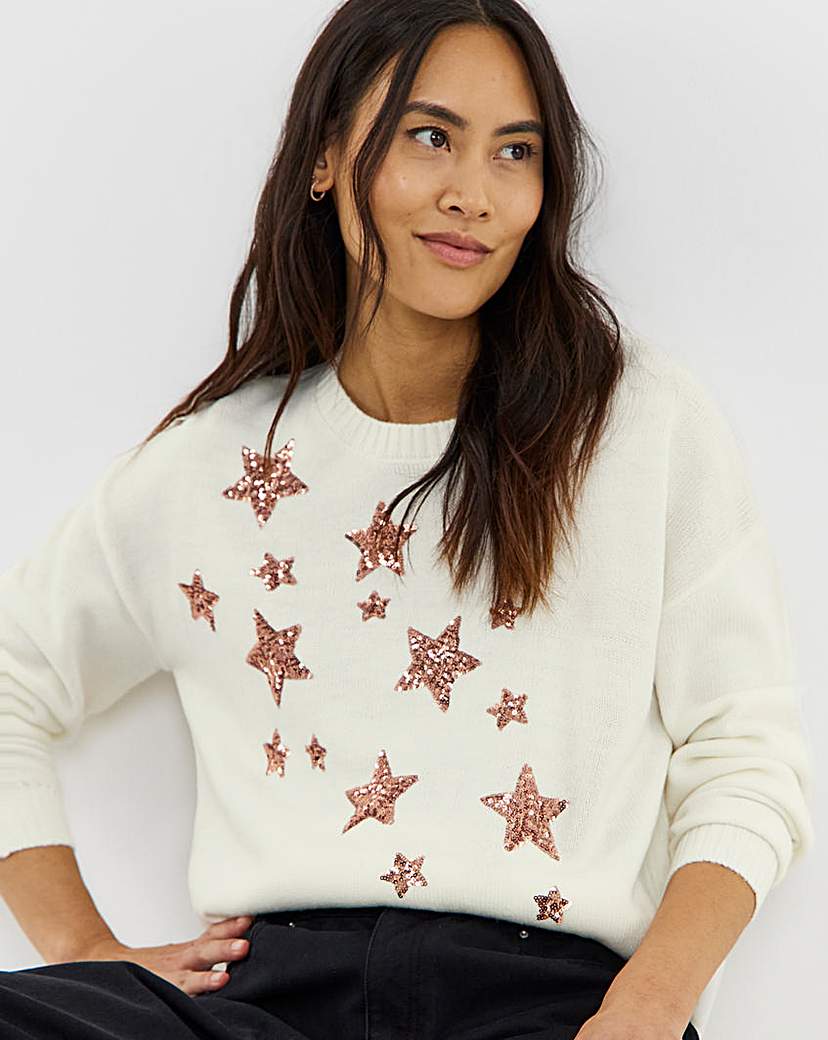 New In - SEQUIN STAR JUMPER