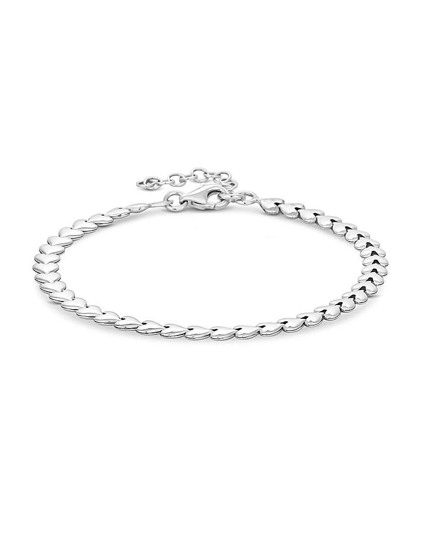 Simply Silver Heart Row Bracelet