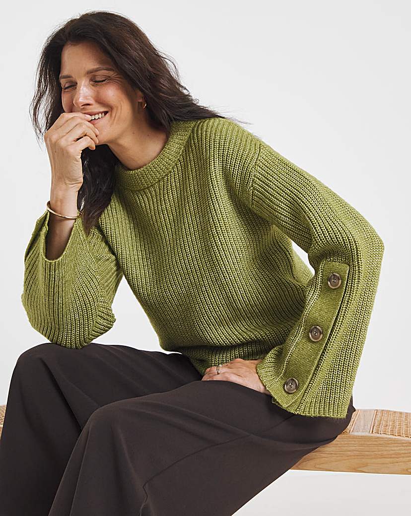 New In - BUTTON SLEEVE JUMPER