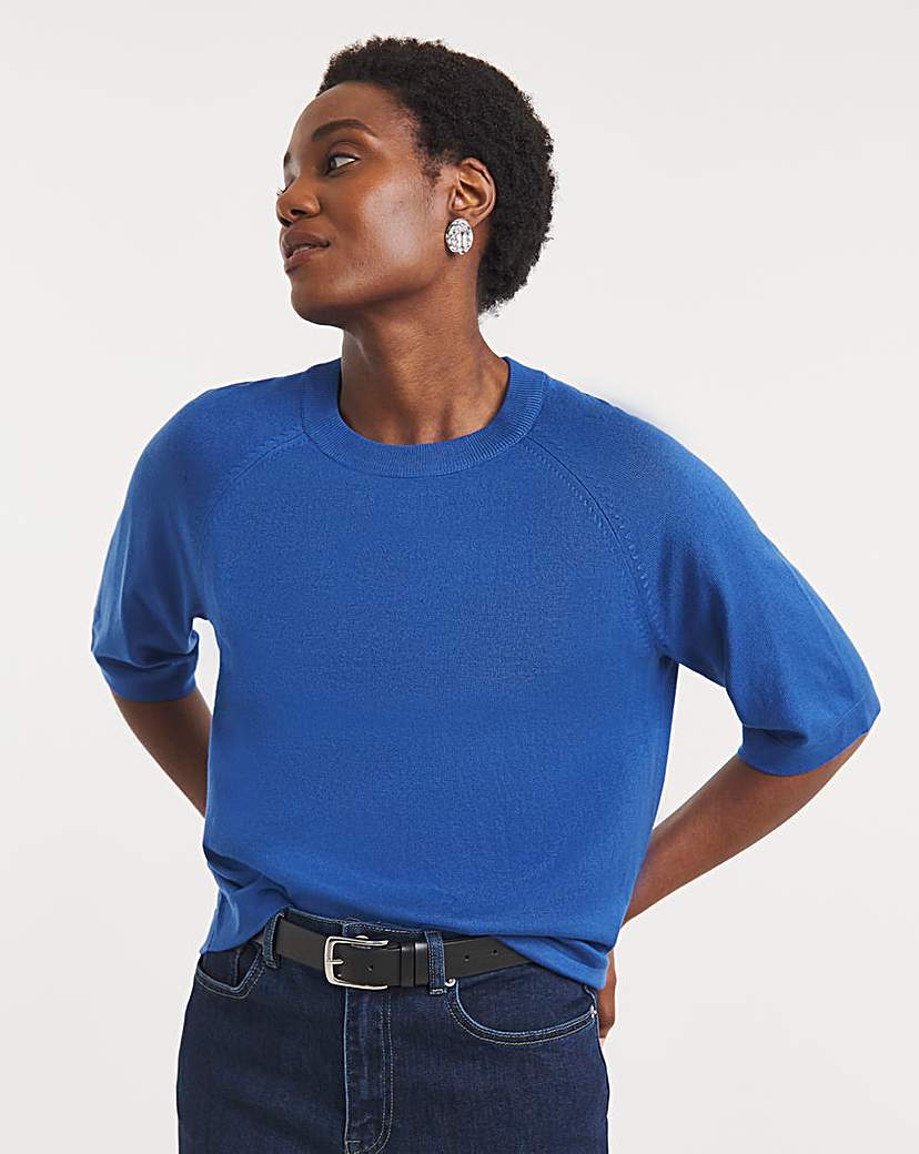 New In - HALF SLEEVE RAGLAN KNITTED T-SHIRT