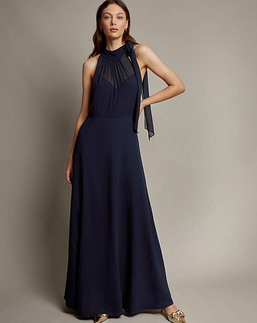 Monsoon Monika Halter Chiffon Maxi Dress