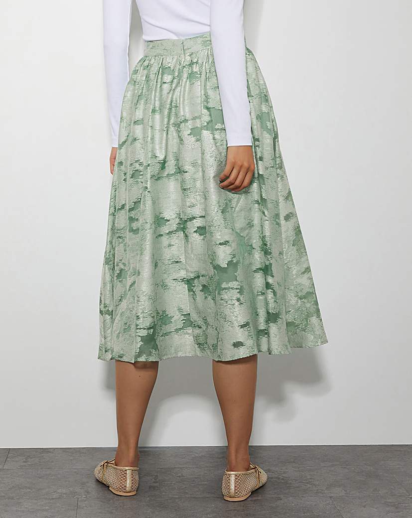 Monsoon Josie Floral Jacquard Midi Skirt