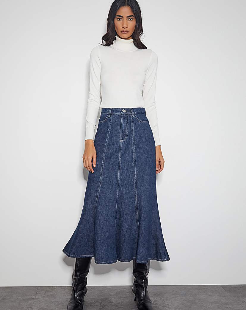 New In - Monsoon Fran Seam Denim Maxi Skirt