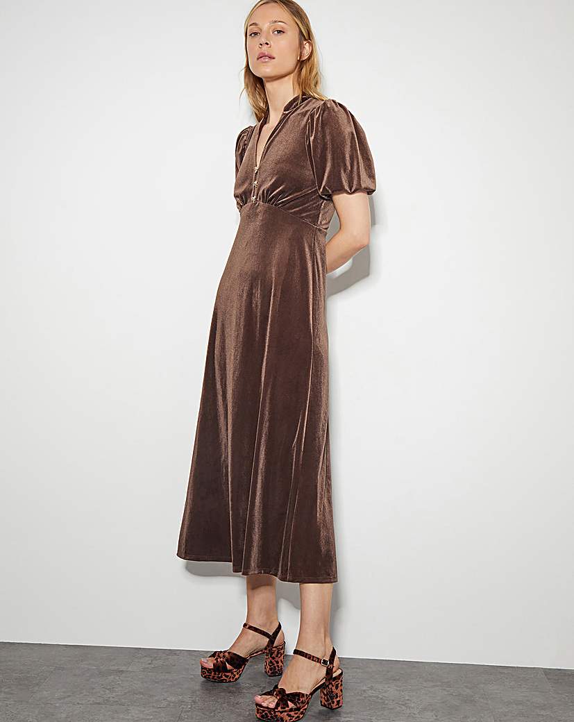 Monsoon Veronique Velvet Bow Midi Dress