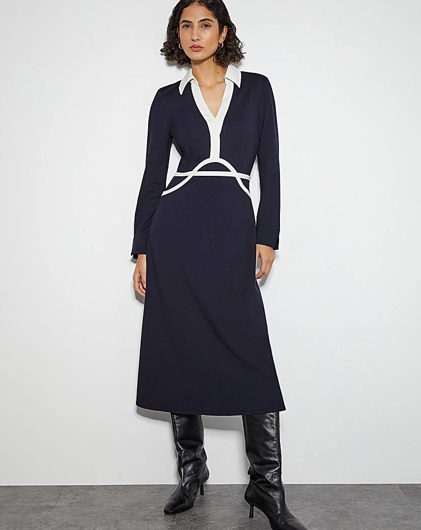 Monsoon Jay Jersey Collar Midi Dress