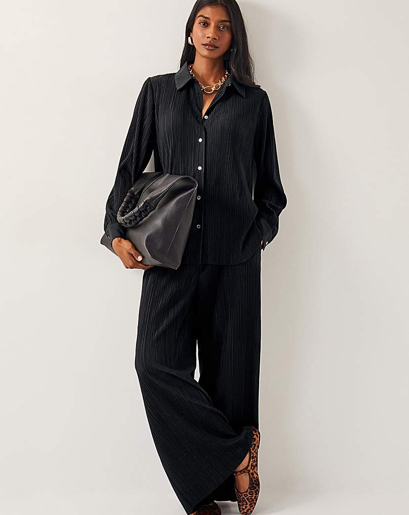 Monsoon Paula Plisse Wide Leg Trousers