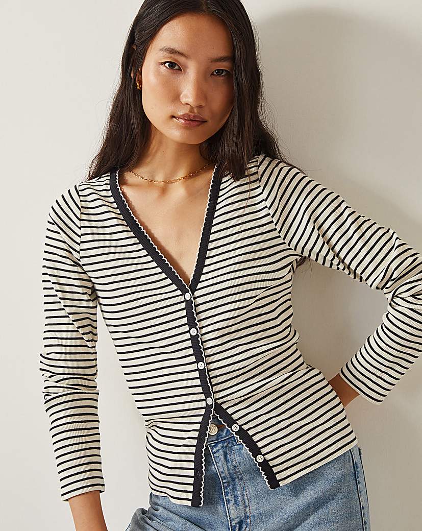 New In - Monsoon Sil Stripe Jersey Cardigan