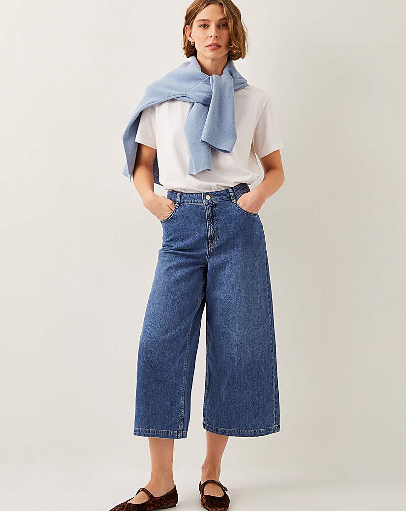 New In - Monsoon Jenna Wide Leg Crop Jeans