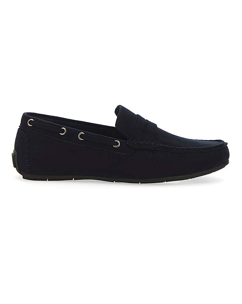 Suede Look Driving Moccasin Wide Fit