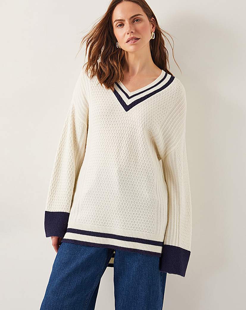 Monsoon Ola Oversized V-Neck Jumper