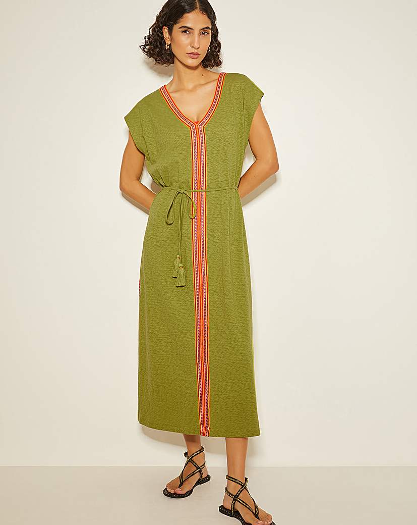 New In - Monsoon Estela Jersey Embroidered Kaftan