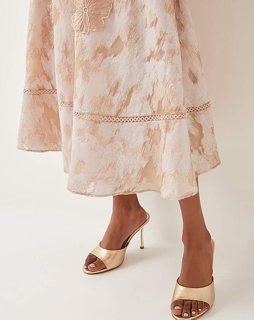 Monsoon Josie Floral Jacquard Midi Dress