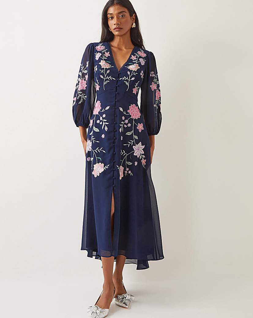 New In - Monsoon Emani Floral Midi Tea Dress