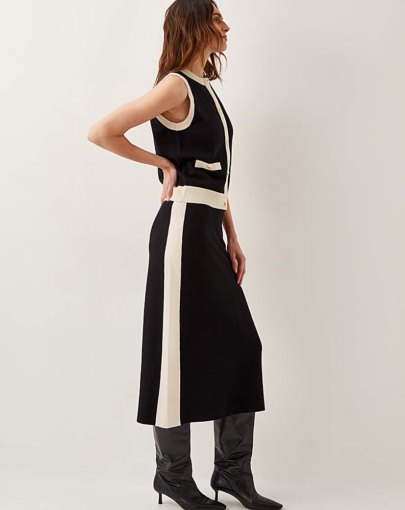 Monsoon Narla Side Stripe Midi Skirt