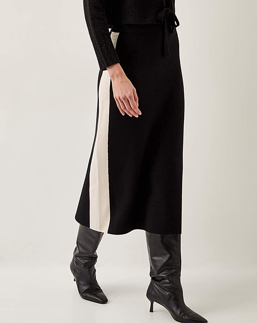 Monsoon Narla Side Stripe Midi Skirt