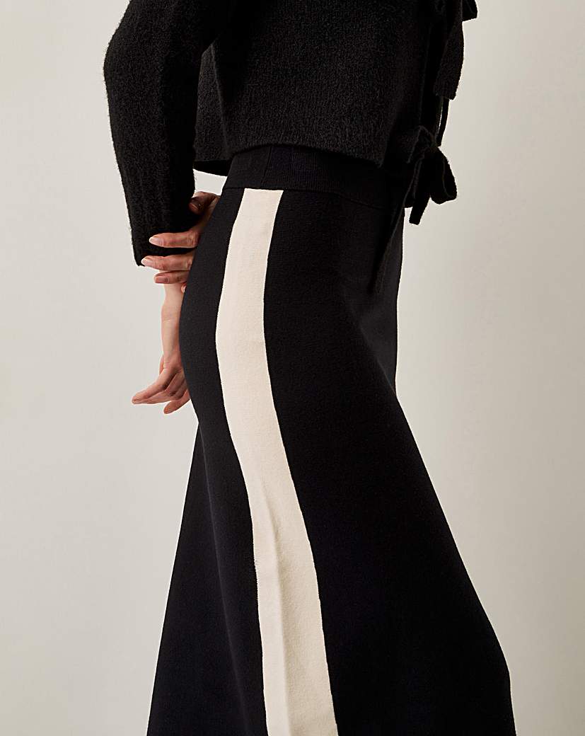 Monsoon Narla Side Stripe Midi Skirt