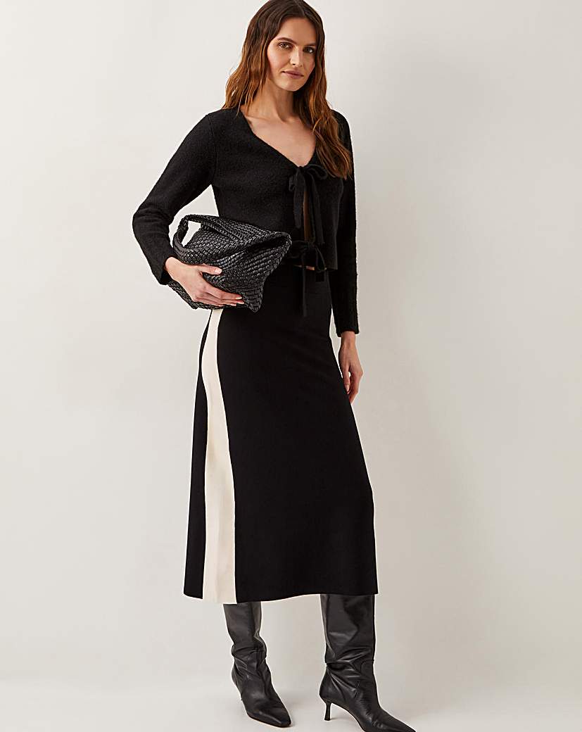 Monsoon Narla Side Stripe Midi Skirt