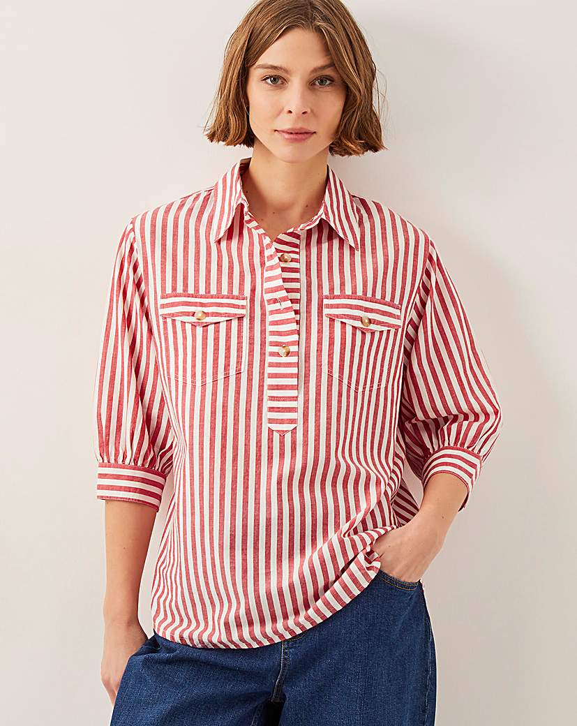 Monsoon Liv 3/4 Sleeve Stripe Shirt