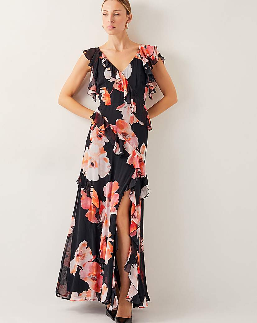 Monsoon Carrie Floral Ruffle Maxi Dress