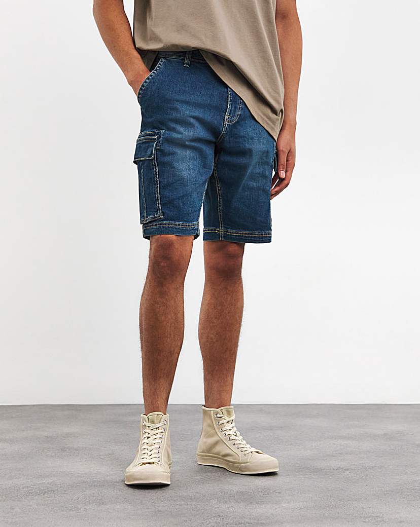 Axel Mid Length Cargo Denim Short