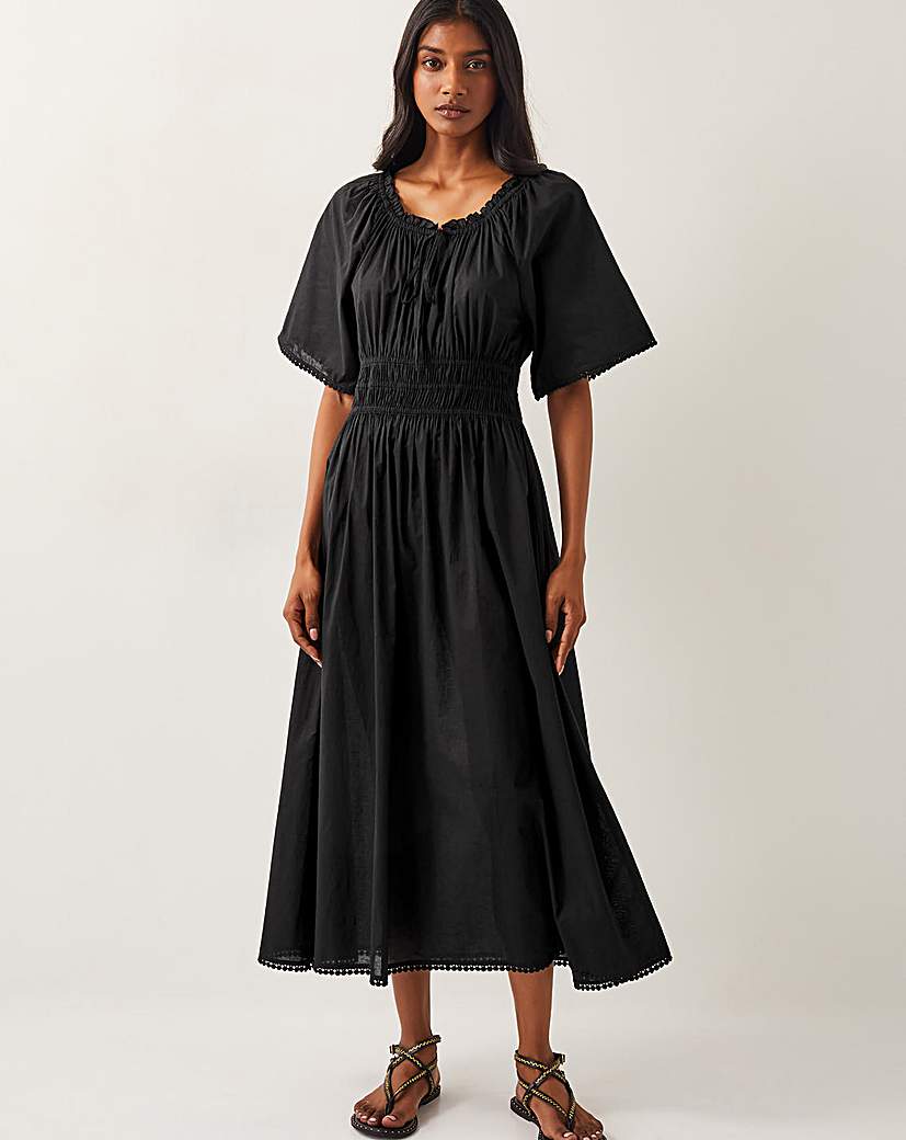 Monsoon Nora Short Sleeve Midi Dress