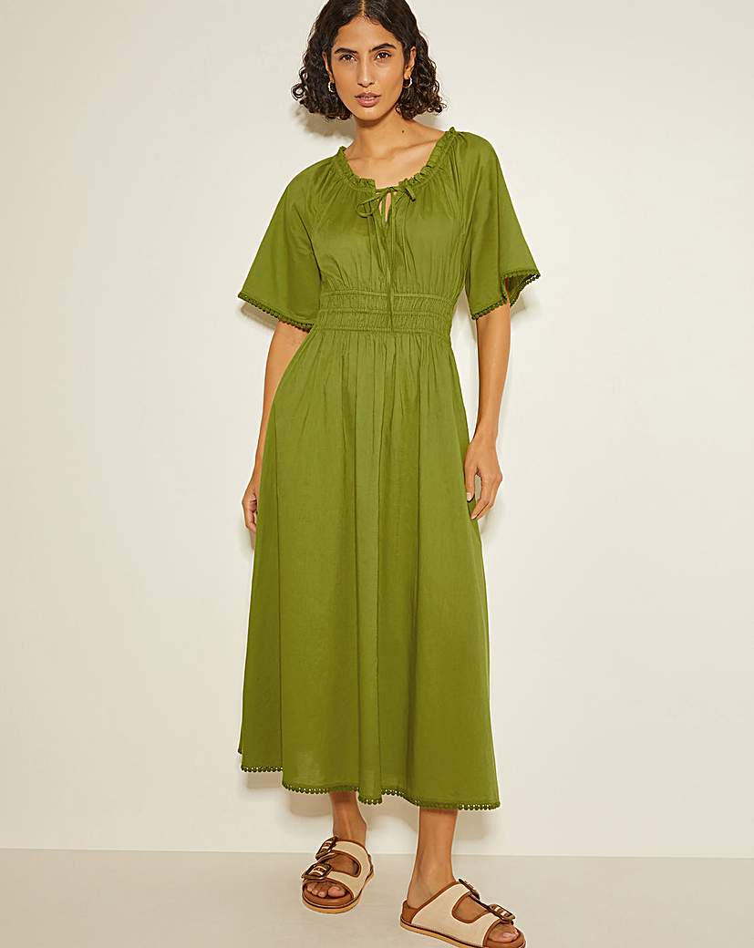 Monsoon Nora Short Sleeve Midi Dress